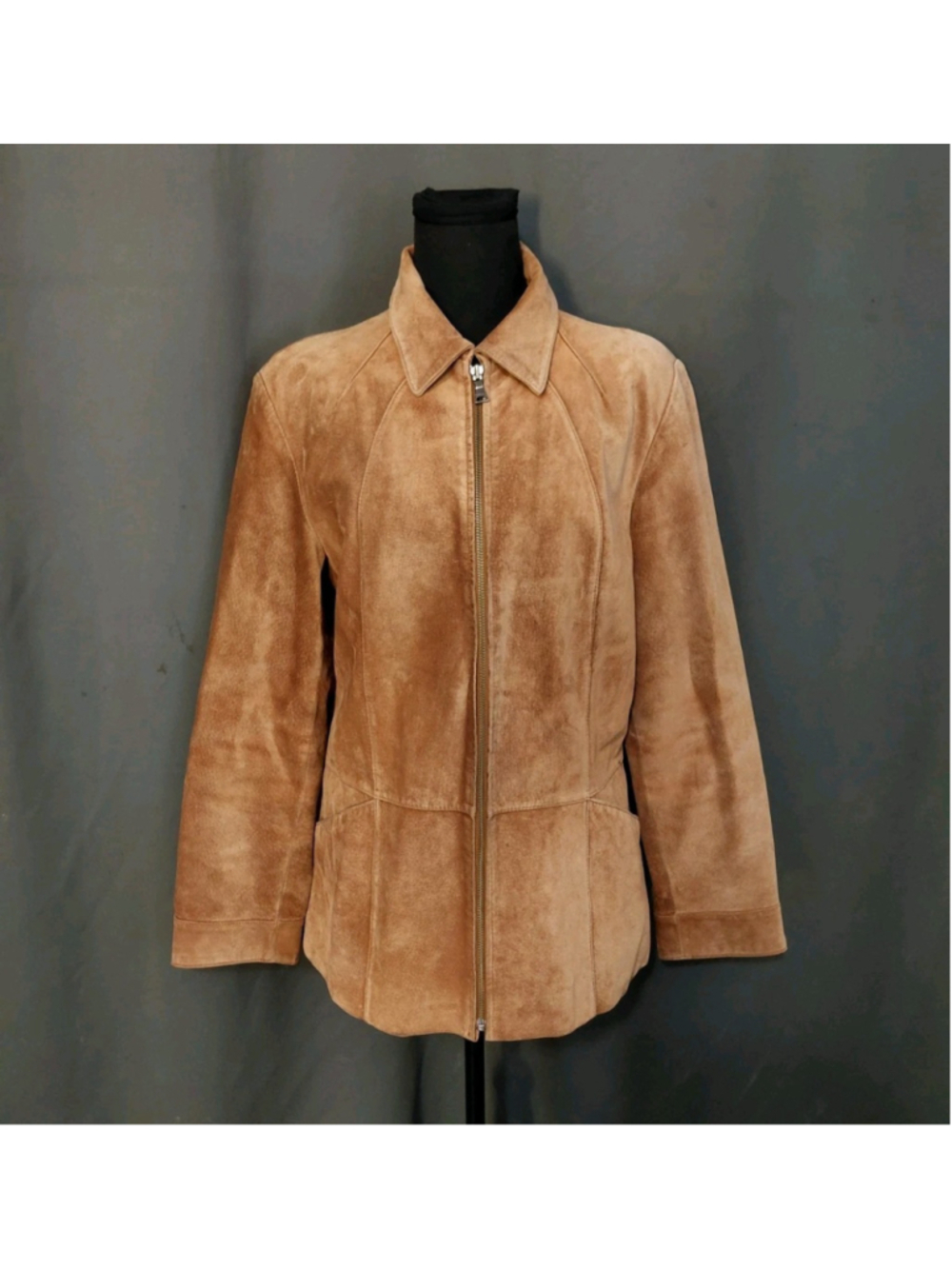 Bernardo For Nordstrom Genuine Leather Camel Zip Up Women’s Jacket Coat Medium - Picture 16 of 16